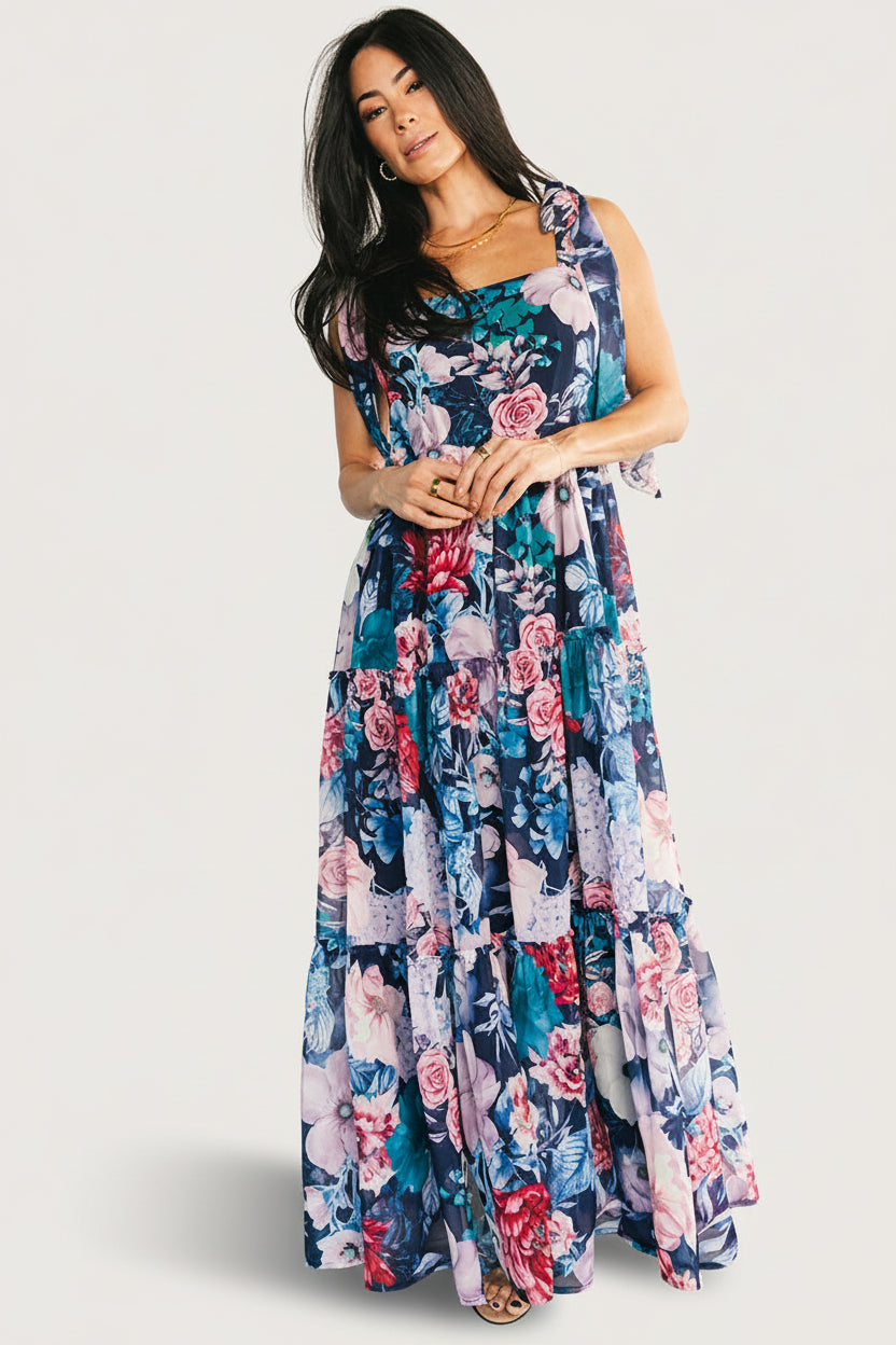 Anita Maxi Dress | Baltic Born Dark Blue Multi Floral
