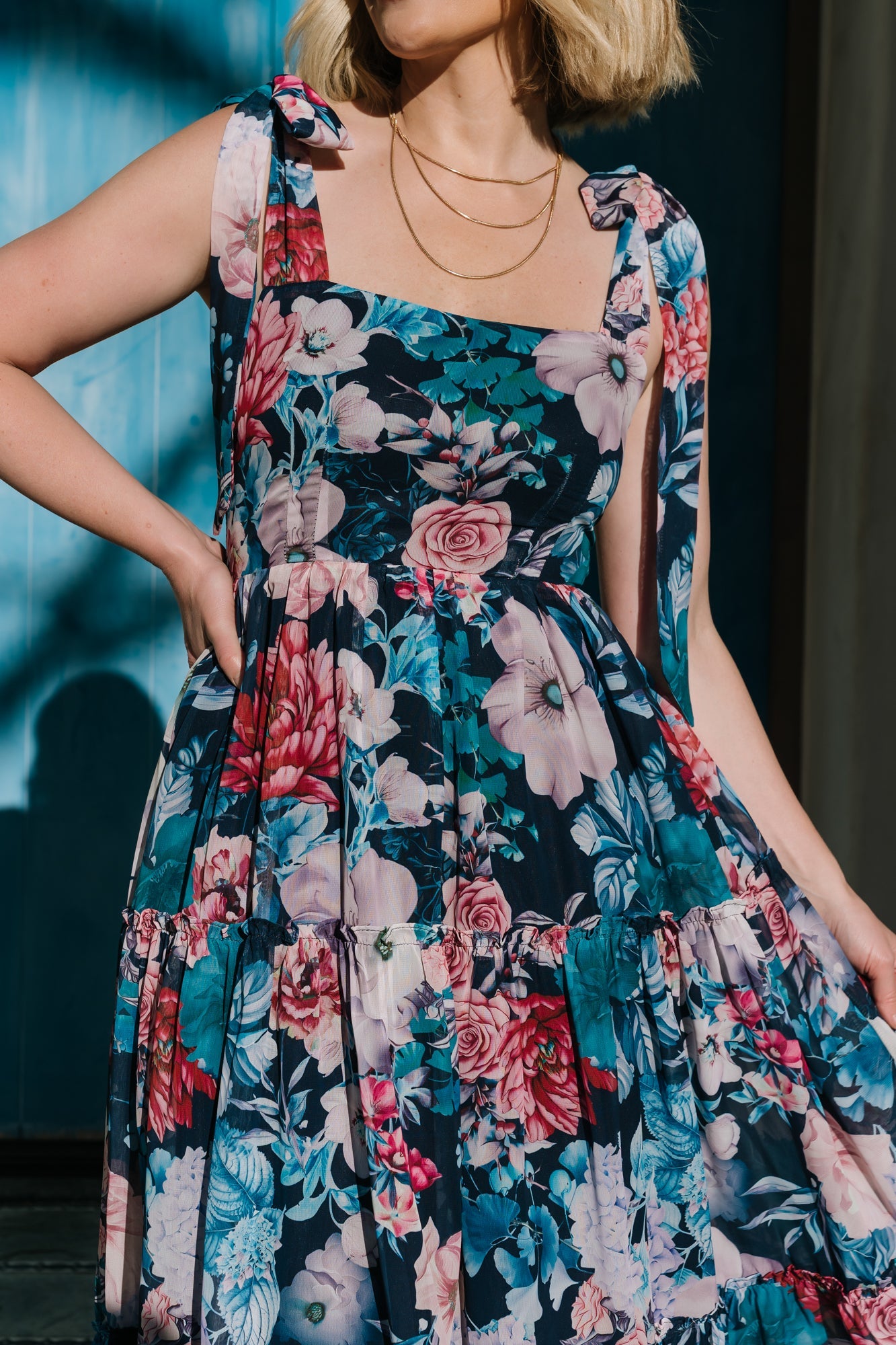 Anita Maxi Dress | Baltic Born Dark Blue Multi Floral
