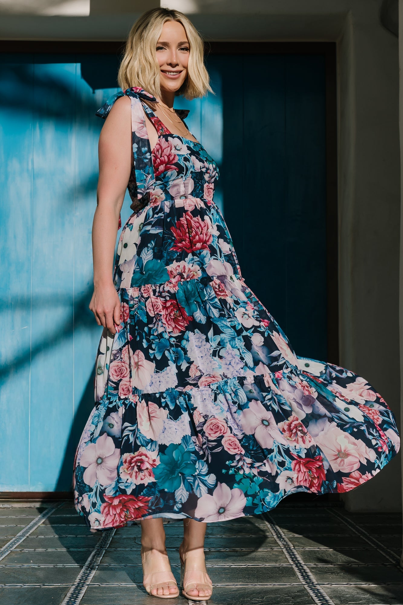Anita Maxi Dress | Baltic Born Dark Blue Multi Floral