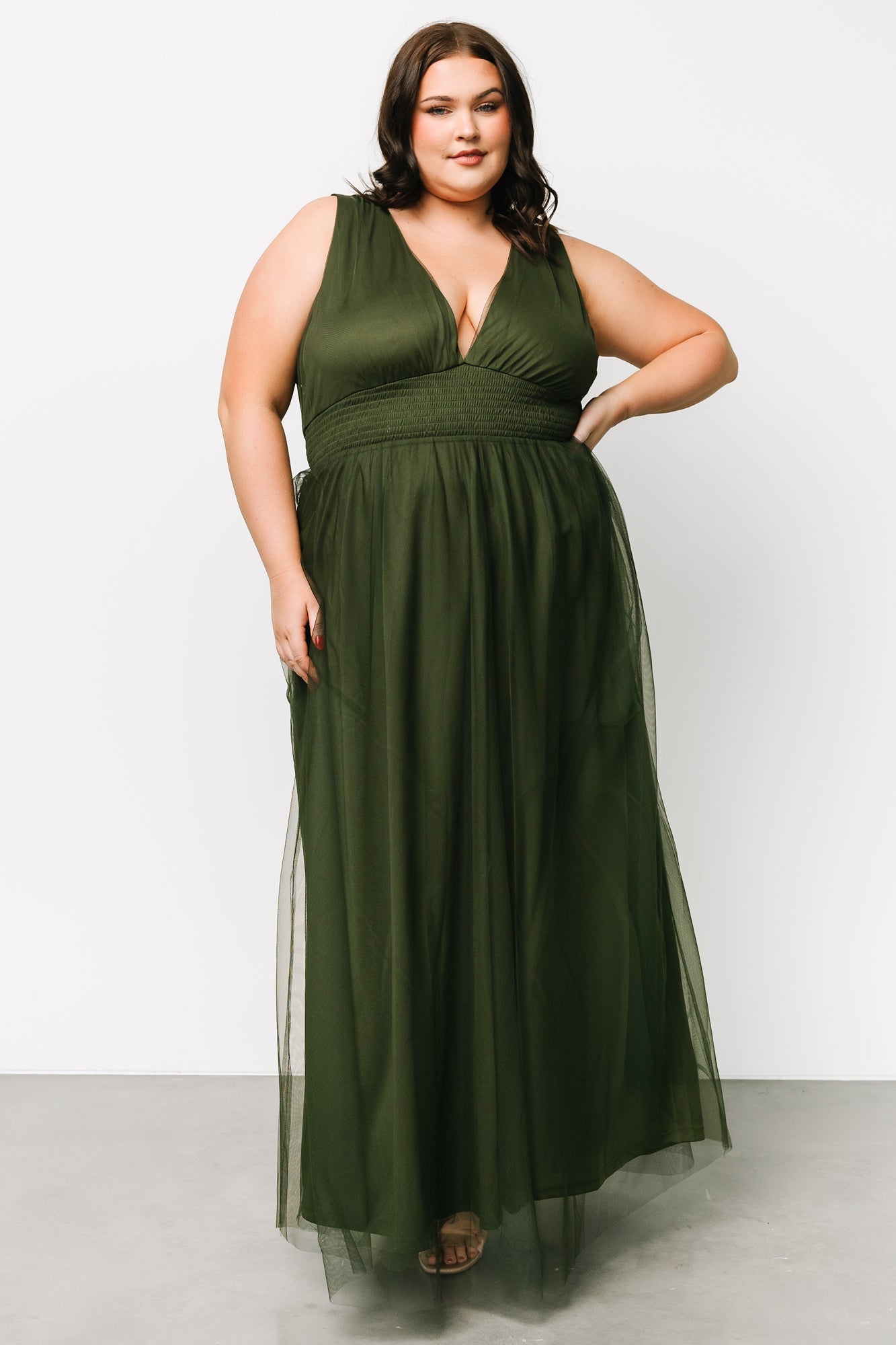 Kamila Tulle Maxi Dress | Baltic Born Juniper Green