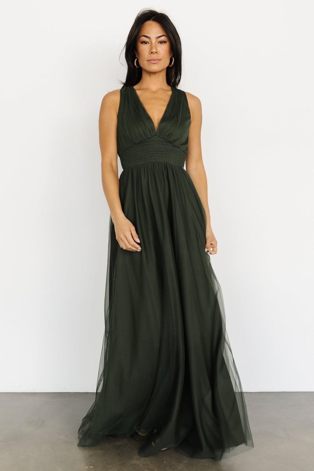 Kamila Tulle Maxi Dress | Baltic Born Juniper Green