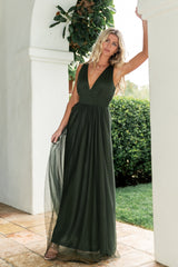Kamila Tulle Maxi Dress | Baltic Born Juniper Green