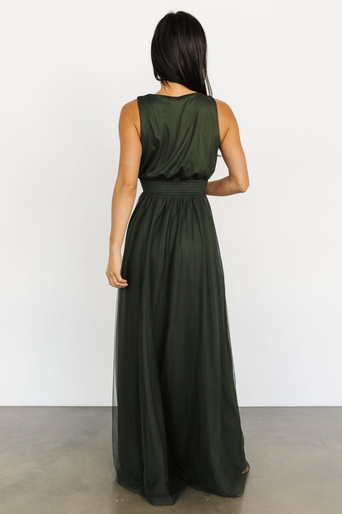 Kamila Tulle Maxi Dress | Baltic Born Juniper Green