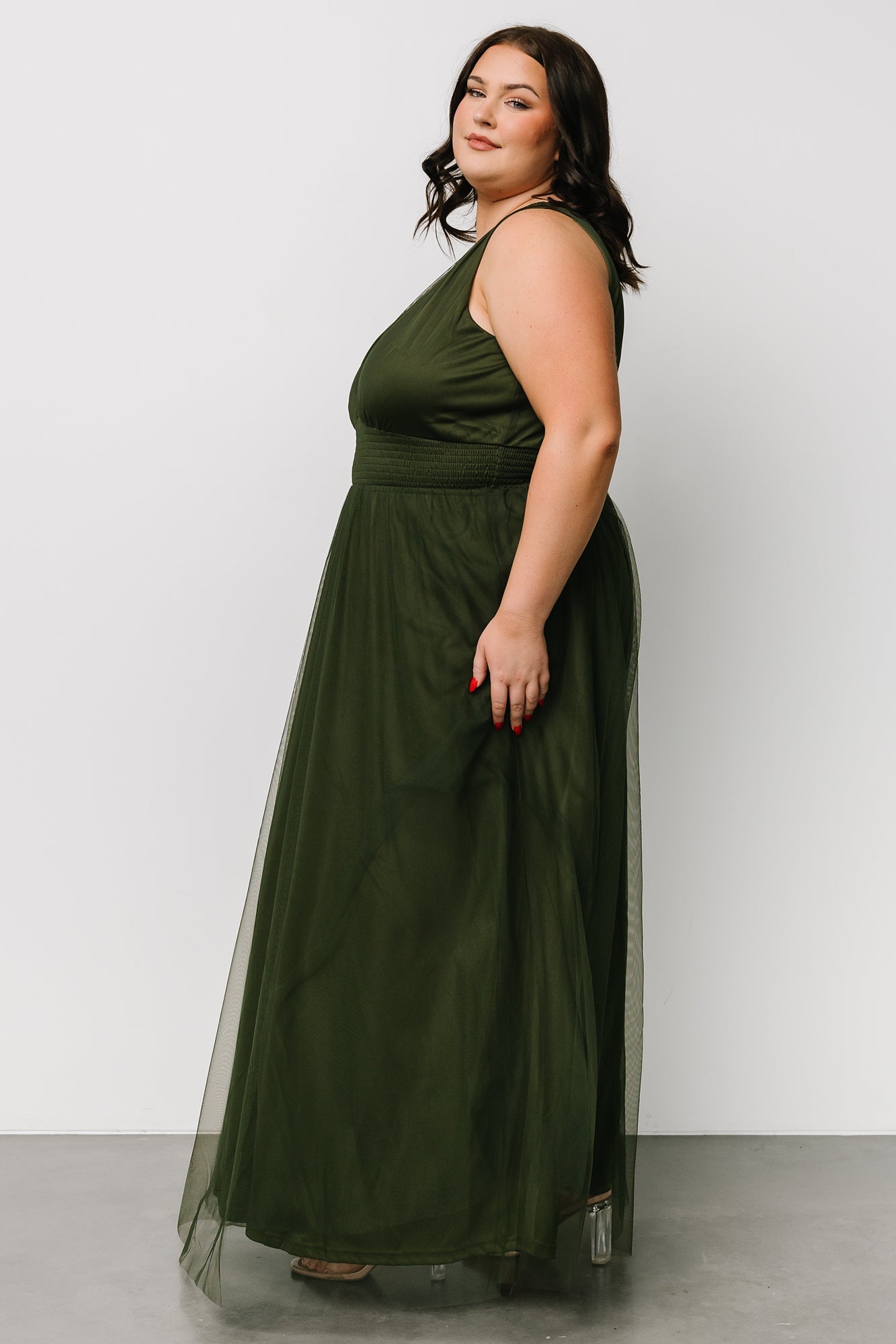 Kamila Tulle Maxi Dress | Baltic Born Juniper Green