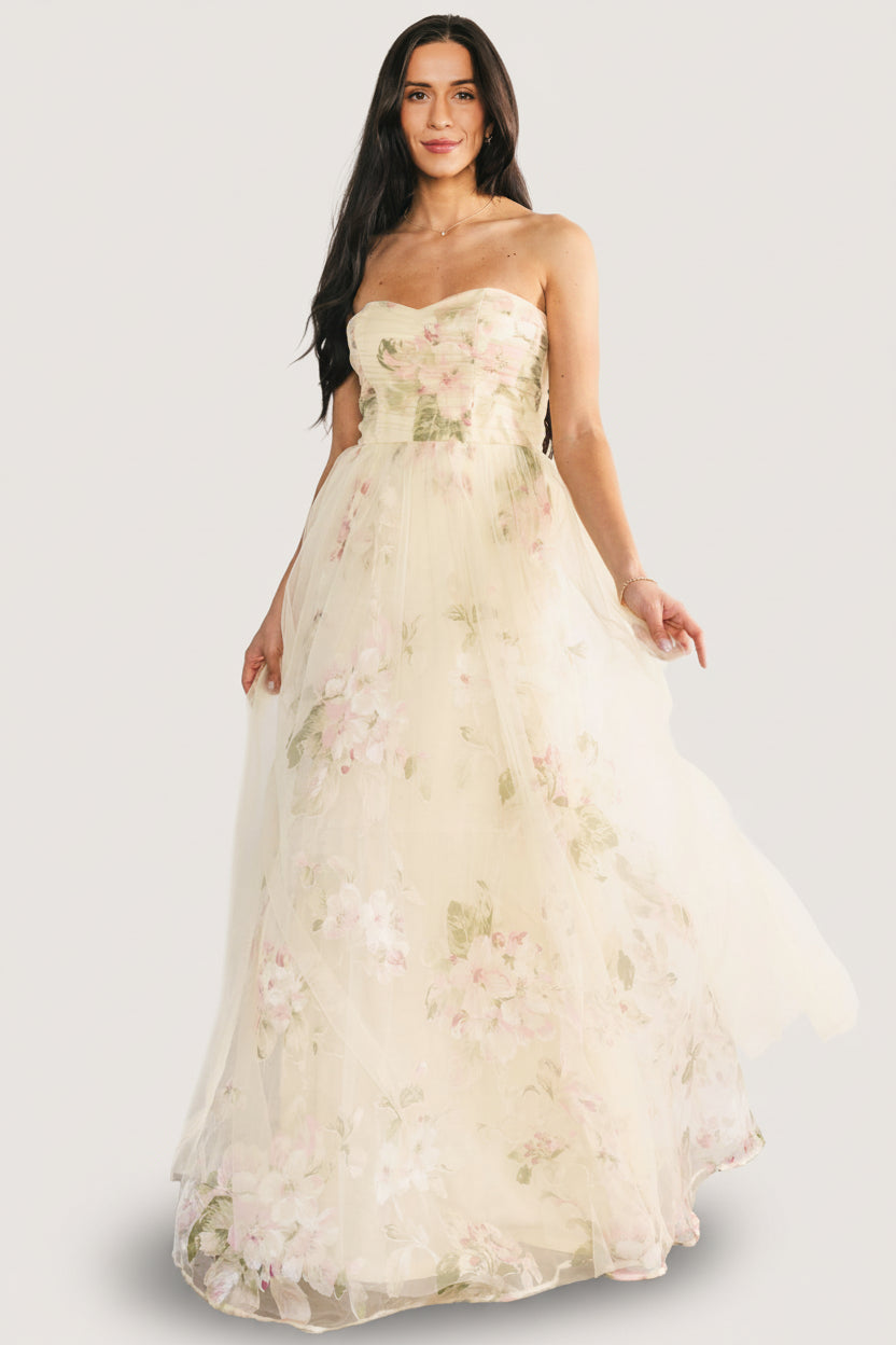 Carlotta Tulle Gown | Baltic Born Light Yellow Floral