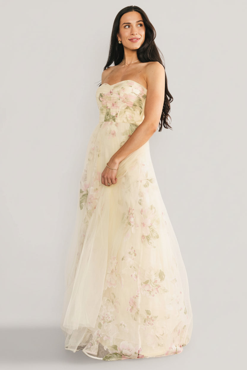 Carlotta Tulle Gown | Baltic Born Light Yellow Floral