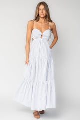 Ramos Tiered Maxi Dress | Baltic Born White + Blue Stripe