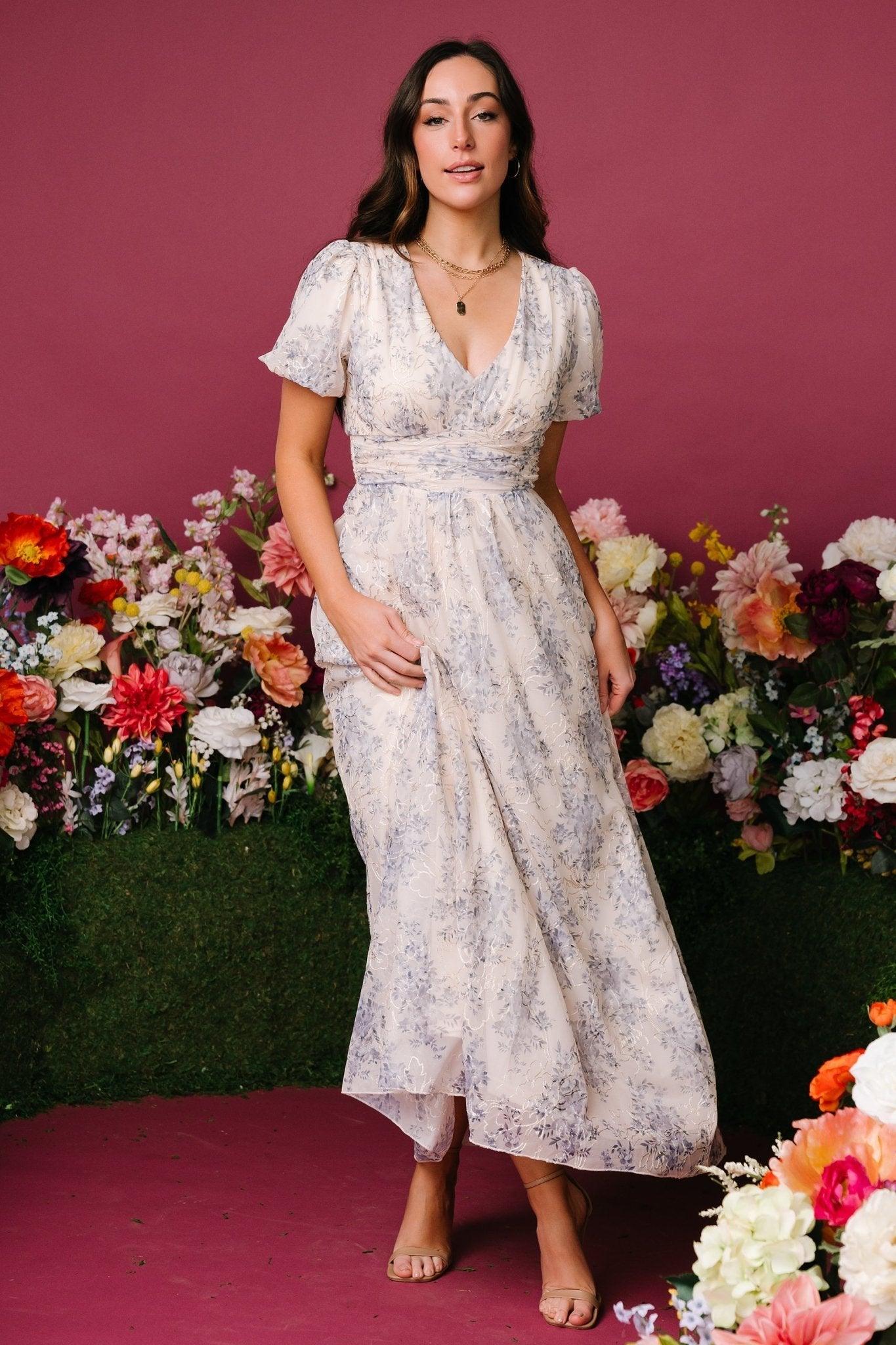 Ardley Maxi Dress | Baltic Born Cream + Blue