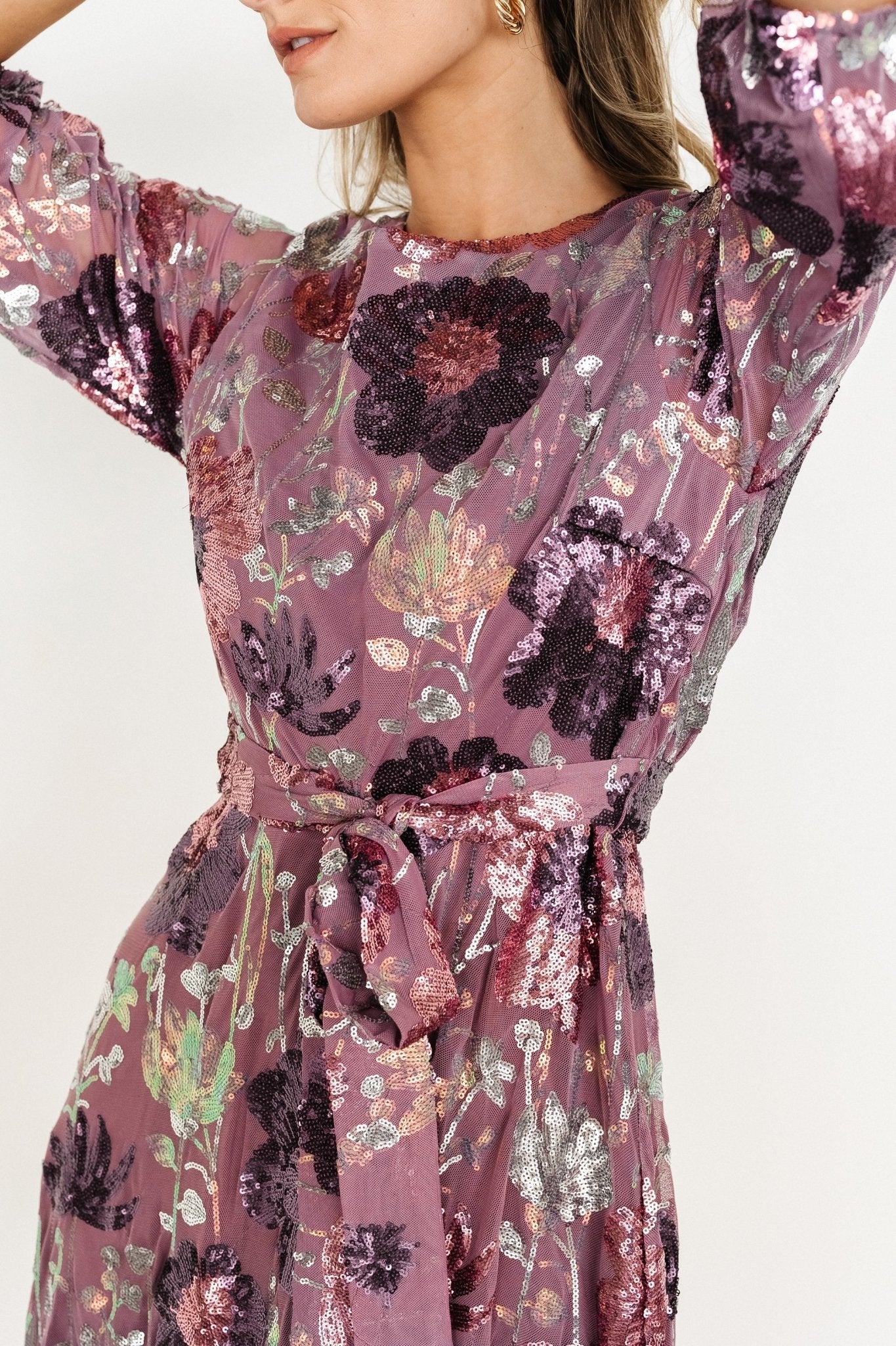 Destiny Sequin Maxi Dress | Baltic Born Lilac Floral