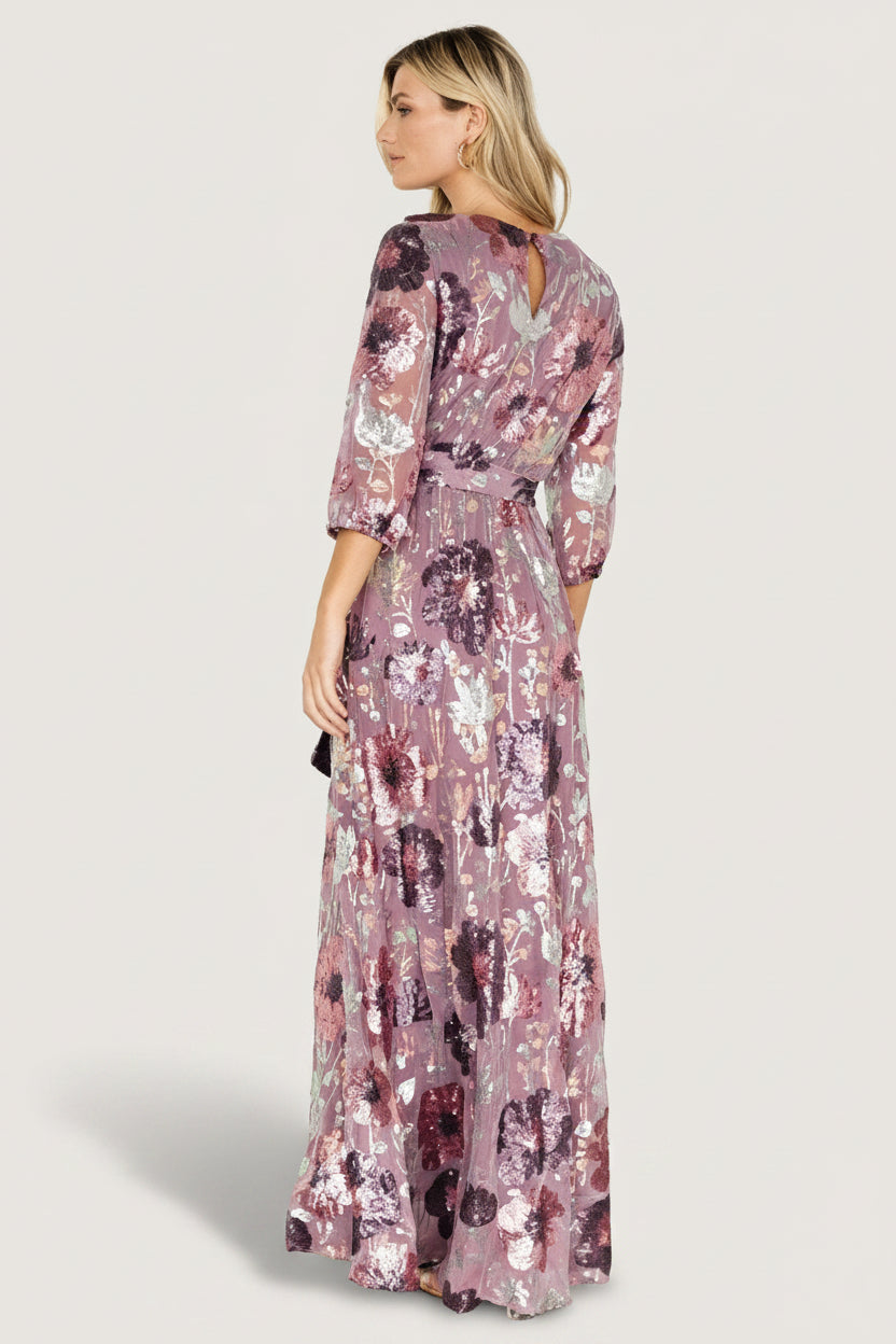 Destiny Sequin Maxi Dress | Baltic Born Lilac Floral