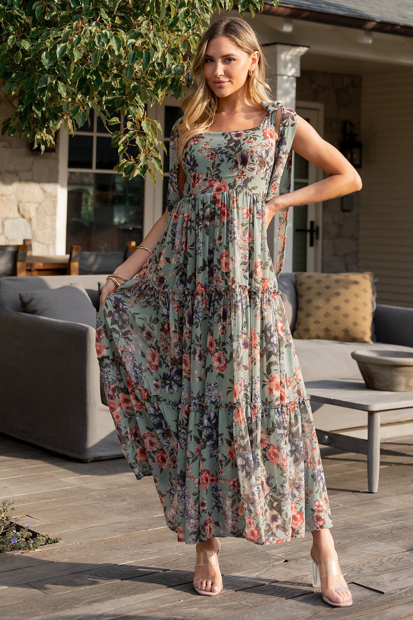 Anita Maxi Dress | Baltic Born Green Multi Floral