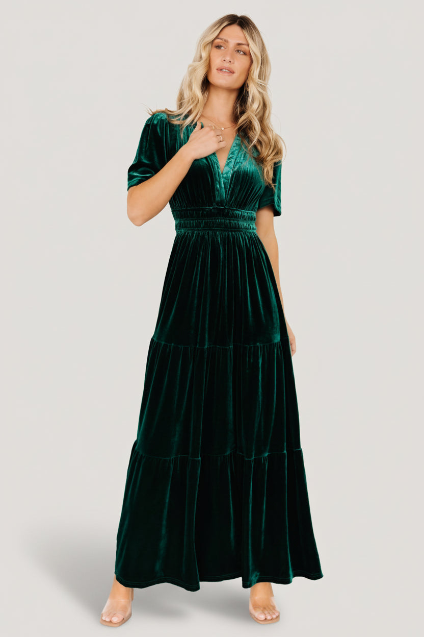 Artemis Velvet Maxi Dress | Baltic Born Emerald