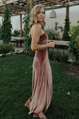 Tatiana Velvet One Shoulder Maxi Dress | Baltic Born Rose