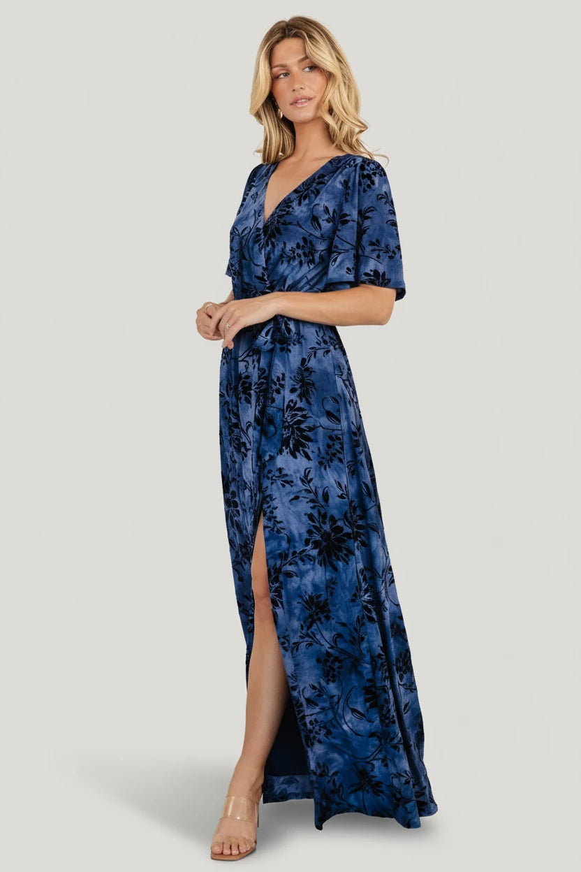 Uma Velvet Maxi Dress | Baltic Born Navy