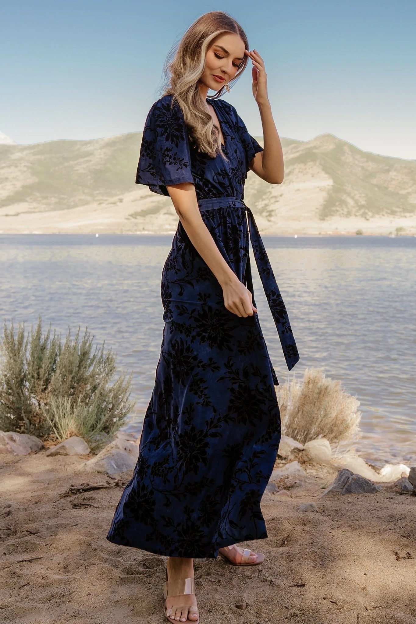 Uma Velvet Maxi Dress | Baltic Born Navy