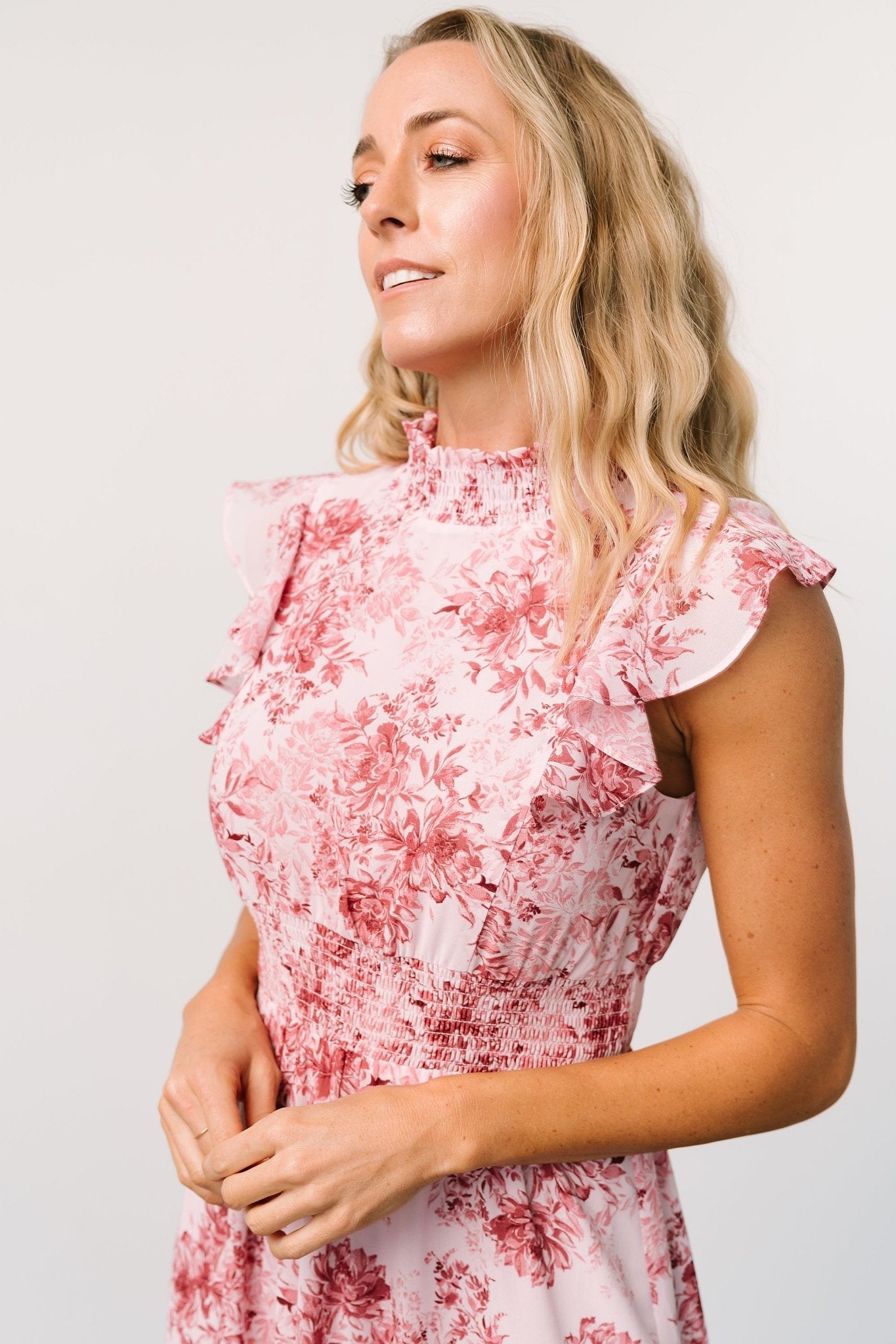Kearny Ruffle Maxi Dress | Baltic Born Pink Floral