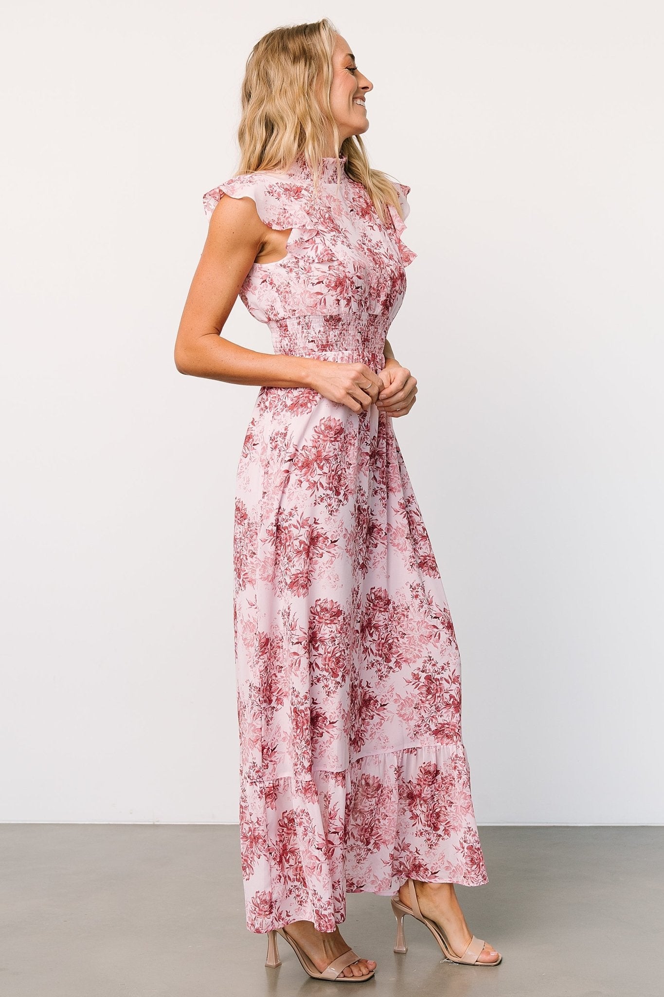 Kearny Ruffle Maxi Dress | Baltic Born Pink Floral