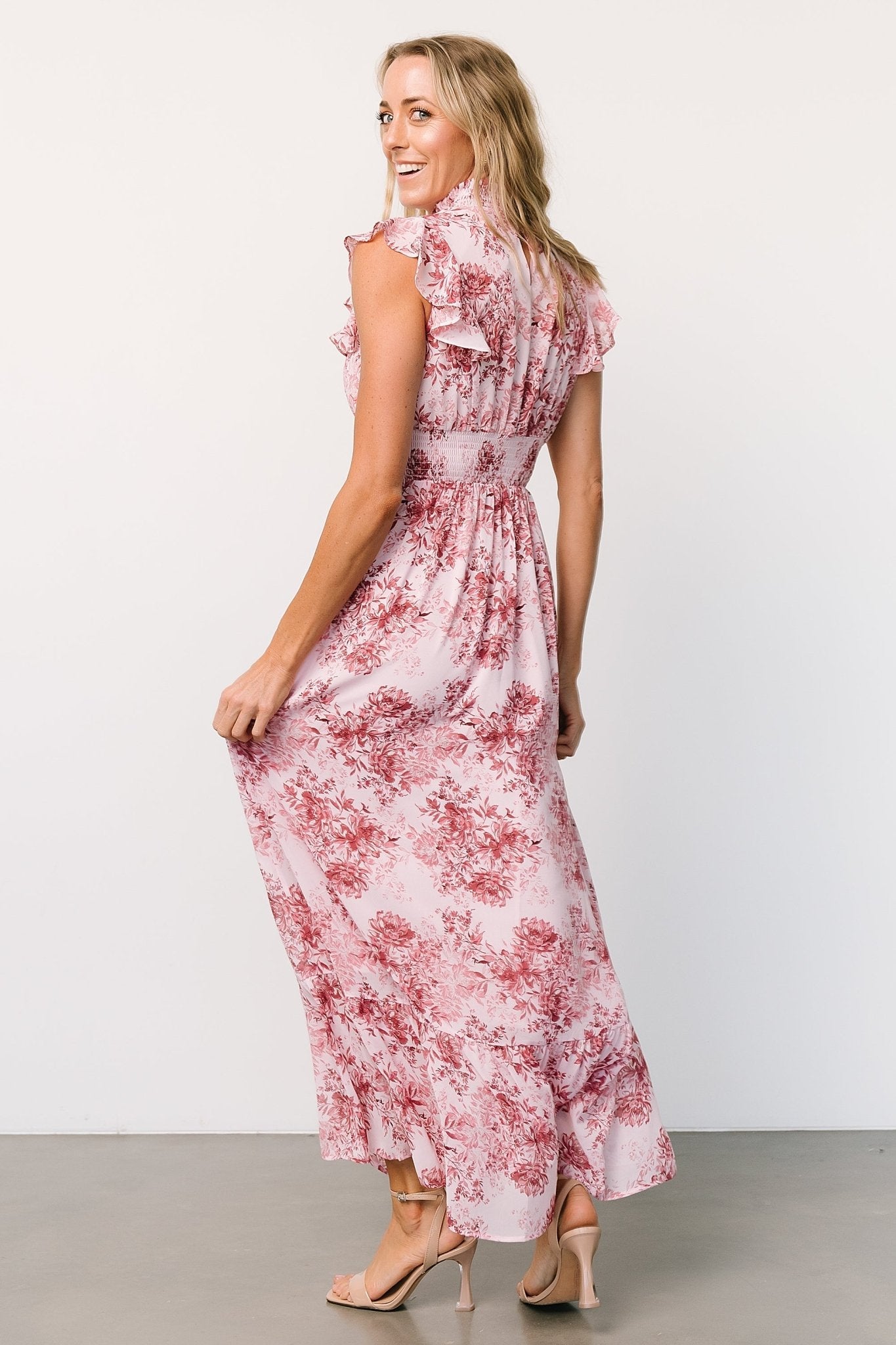 Kearny Ruffle Maxi Dress | Baltic Born Pink Floral