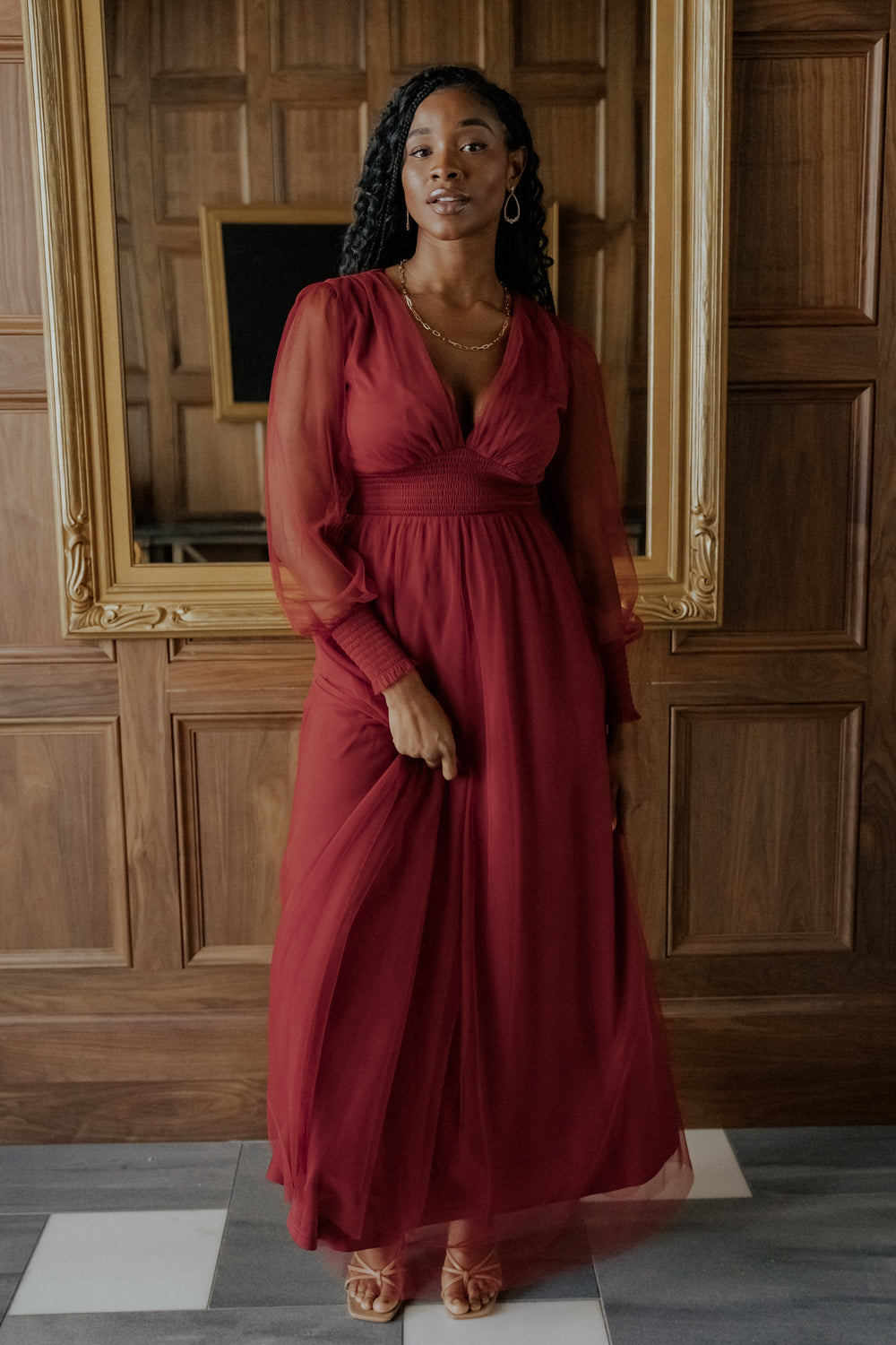 Layla Tulle Maxi Dress | Baltic Born Terracotta