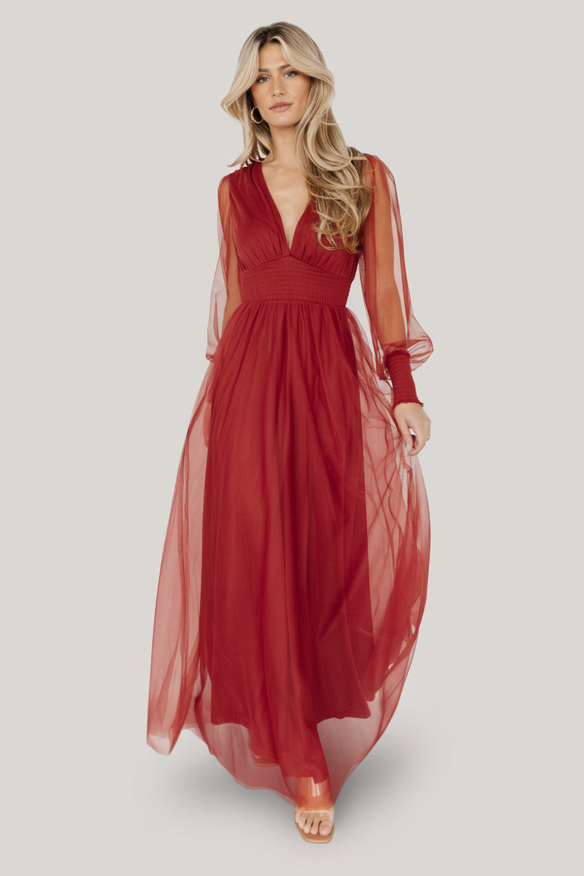 Layla Tulle Maxi Dress | Baltic Born Terracotta