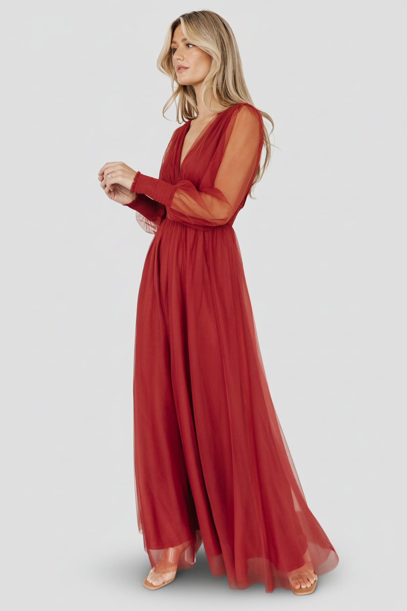 Layla Tulle Maxi Dress | Baltic Born Terracotta