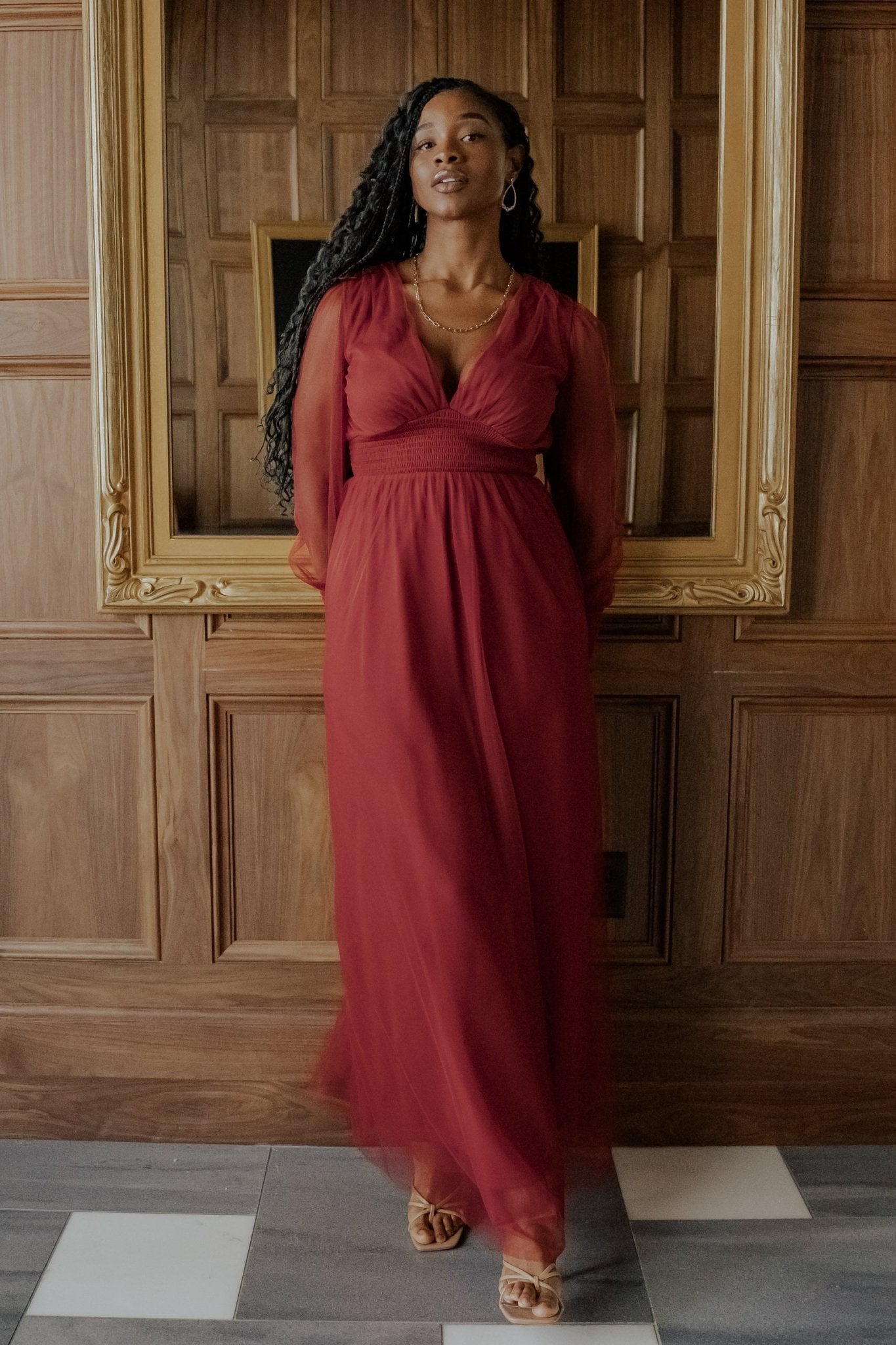 Layla Tulle Maxi Dress | Baltic Born Terracotta