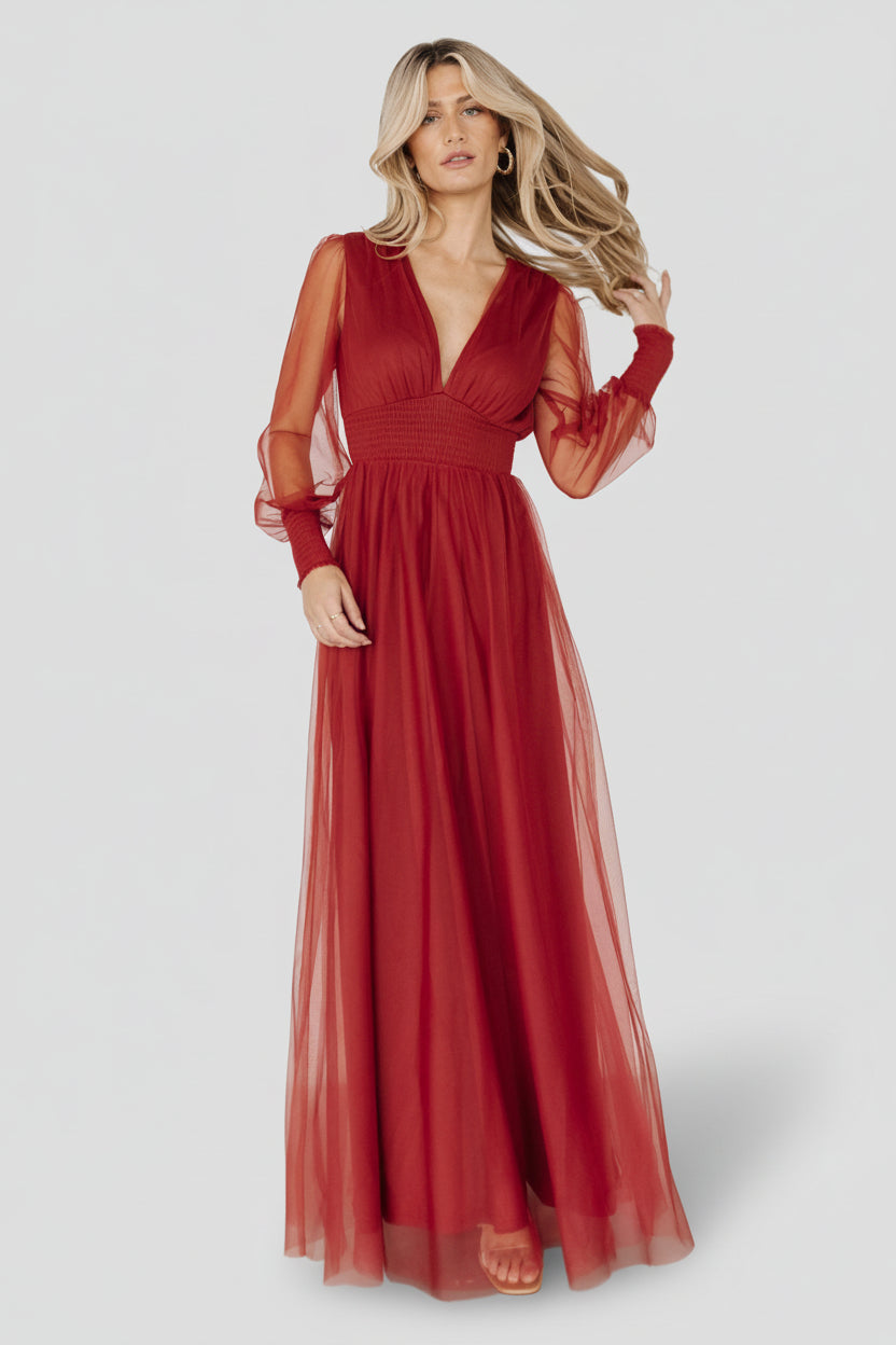 Layla Tulle Maxi Dress | Baltic Born Terracotta