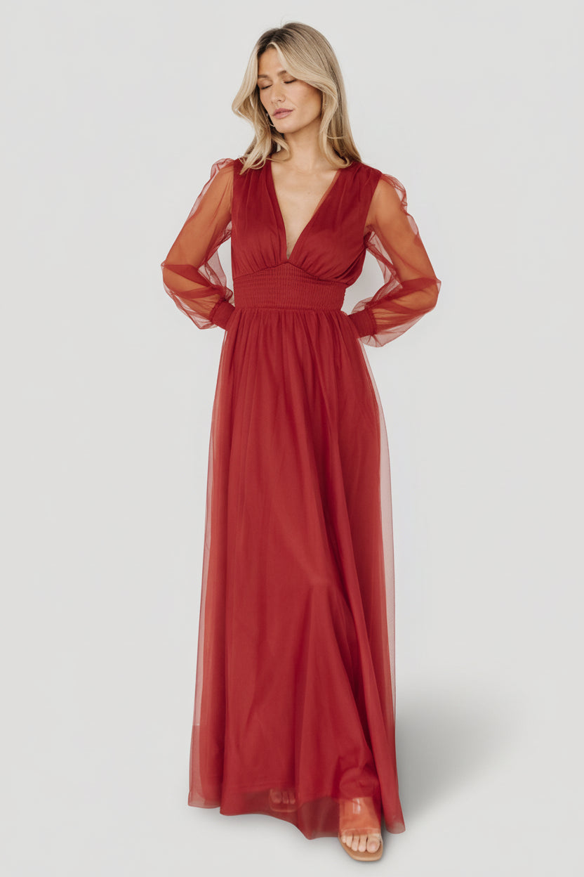 Layla Tulle Maxi Dress | Baltic Born Terracotta