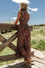 Kearny Ruffle Maxi Dress | Baltic Born Brown Multi Floral