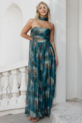 Elias Strapless Maxi Dress | Baltic Born Deep Teal Floral