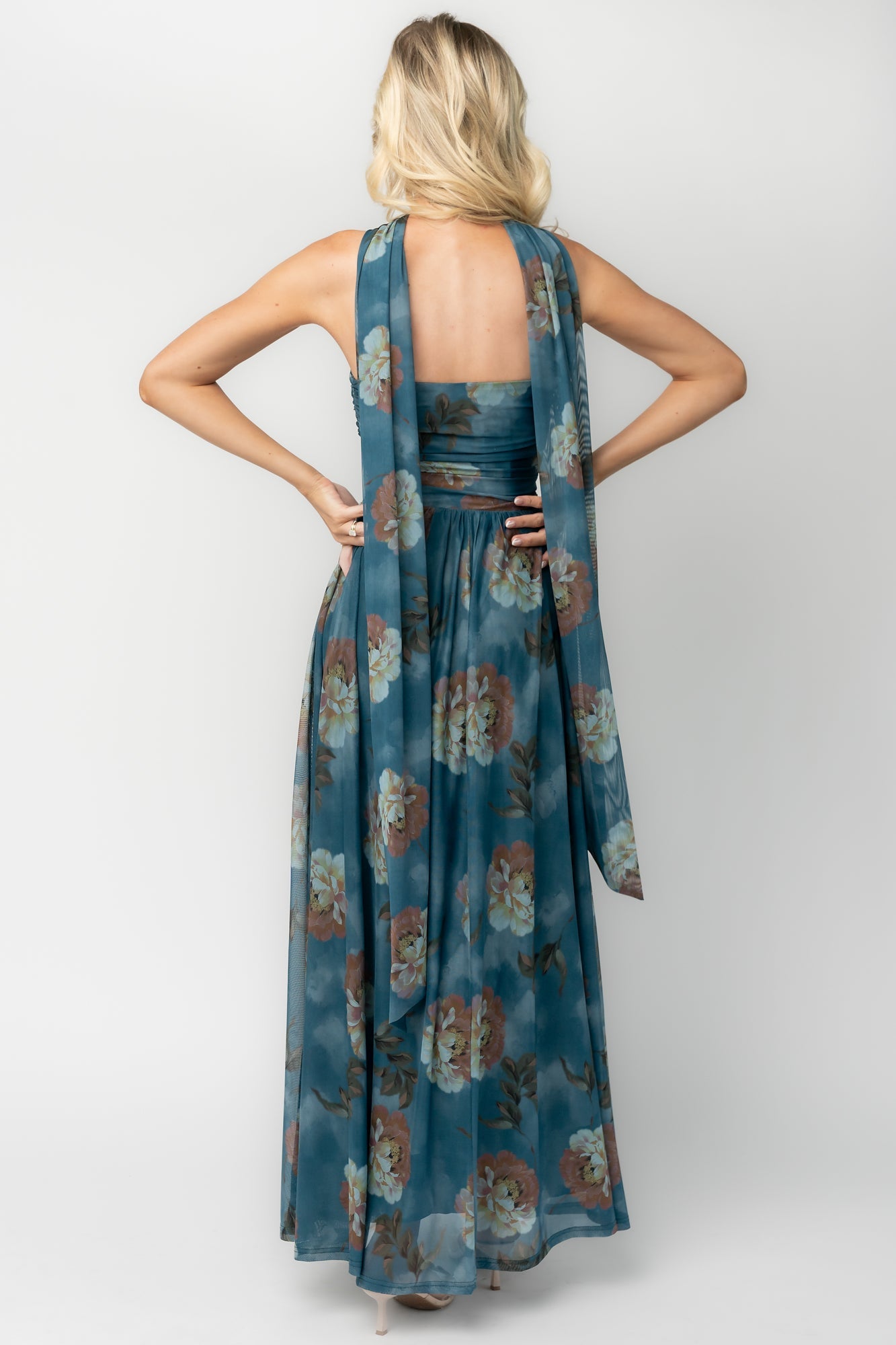 Elias Strapless Maxi Dress | Baltic Born Deep Teal Floral