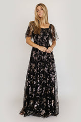 Cassandra Tulle Maxi Dress | Baltic Born Metallic Black