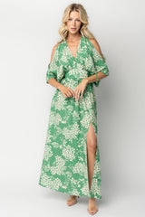 Marzi Open Shoulder Maxi Dress | Baltic Born Green Floral