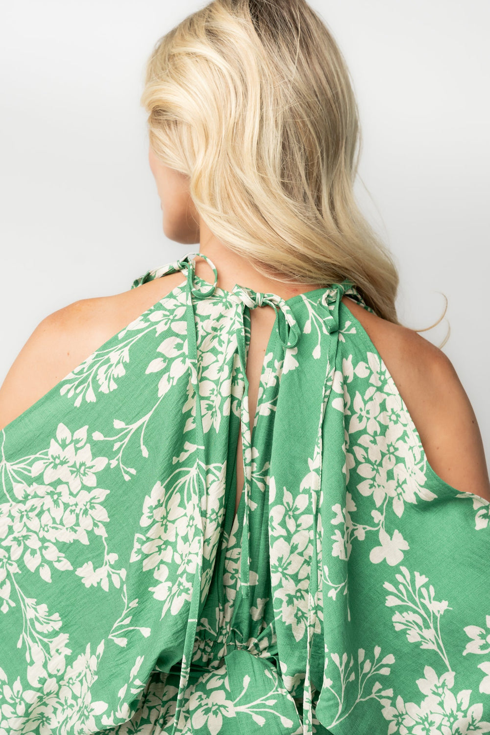 Marzi Open Shoulder Maxi Dress | Baltic Born Green Floral