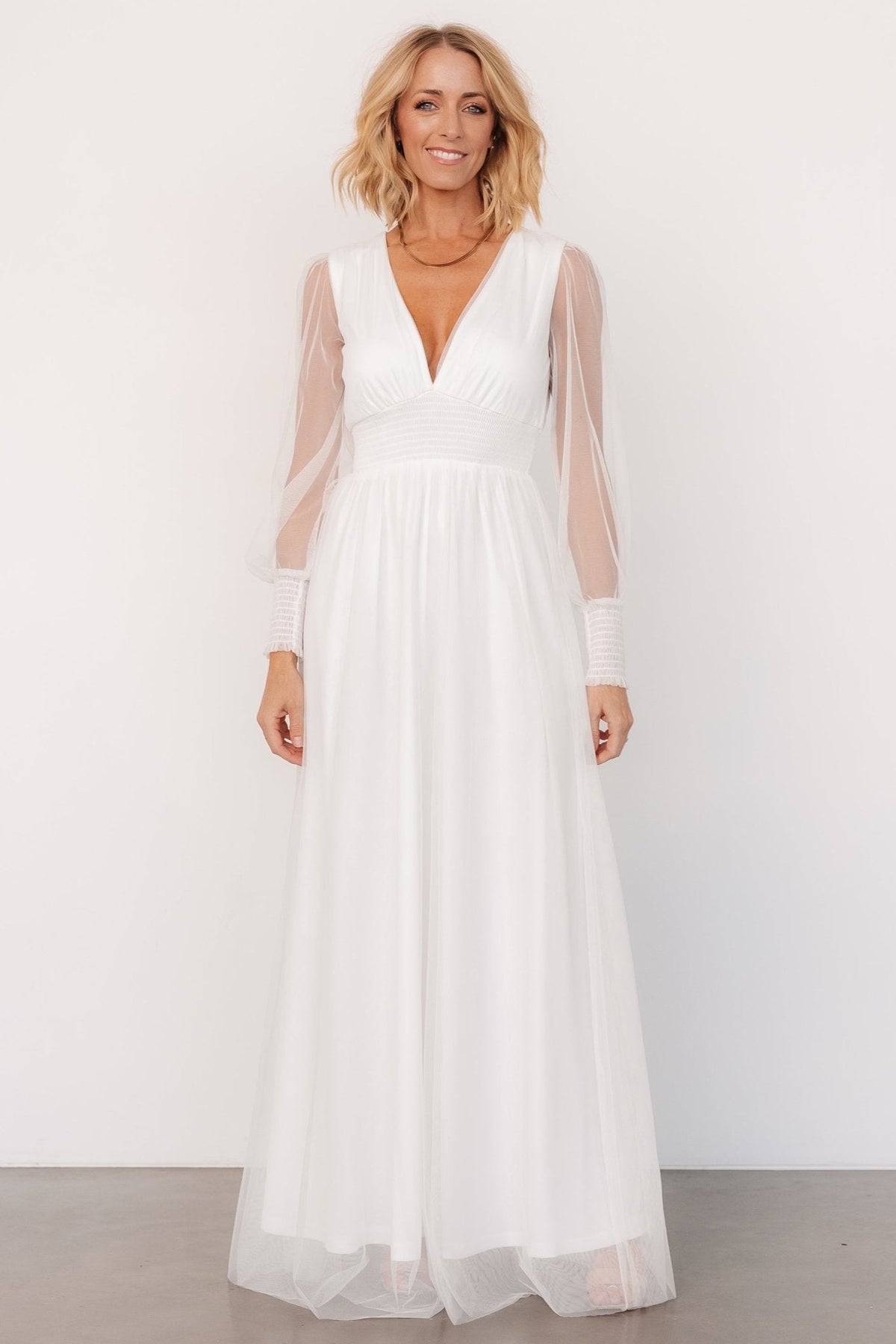 Layla Tulle Maxi Dress | Baltic Born White