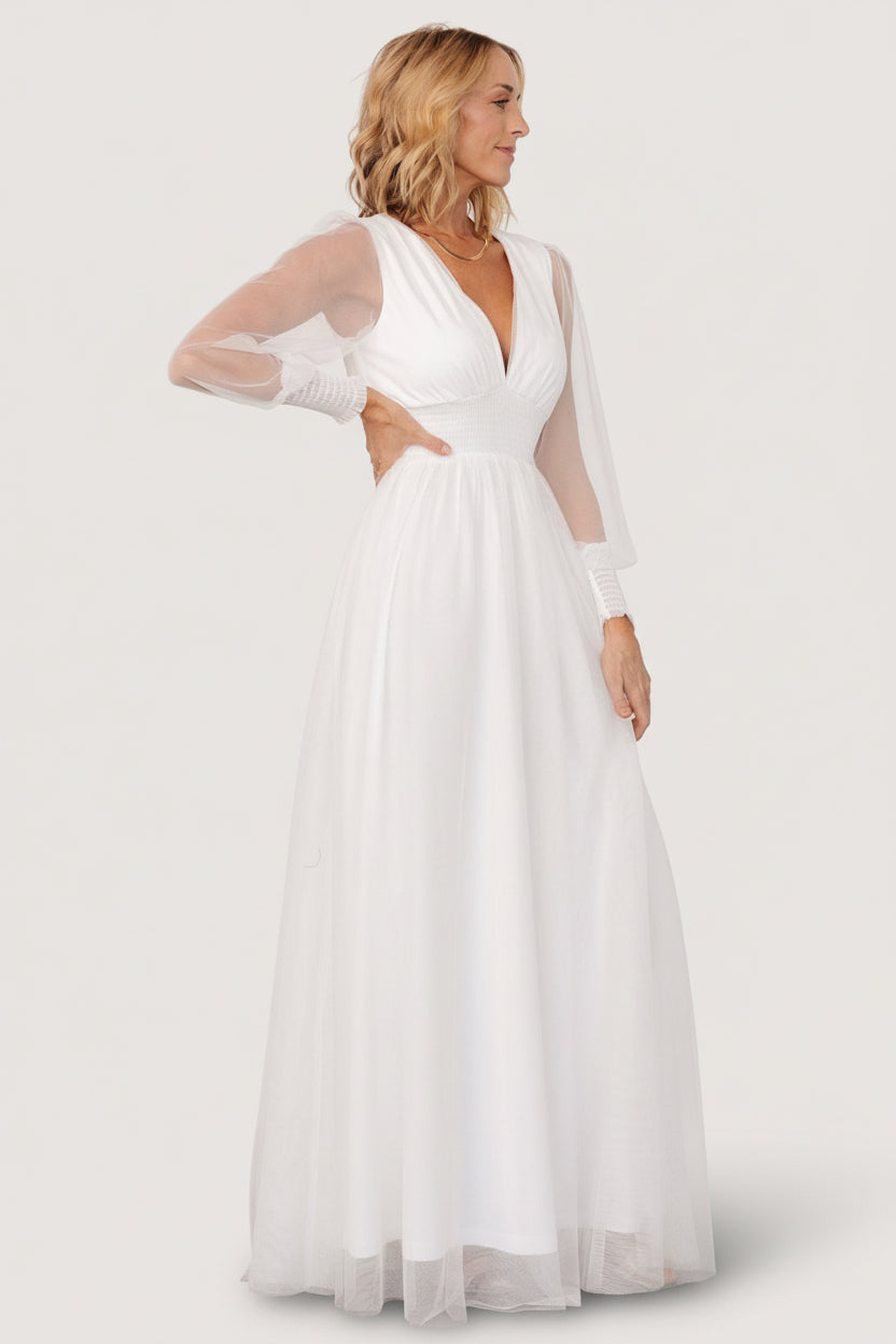 Layla Tulle Maxi Dress | Baltic Born White