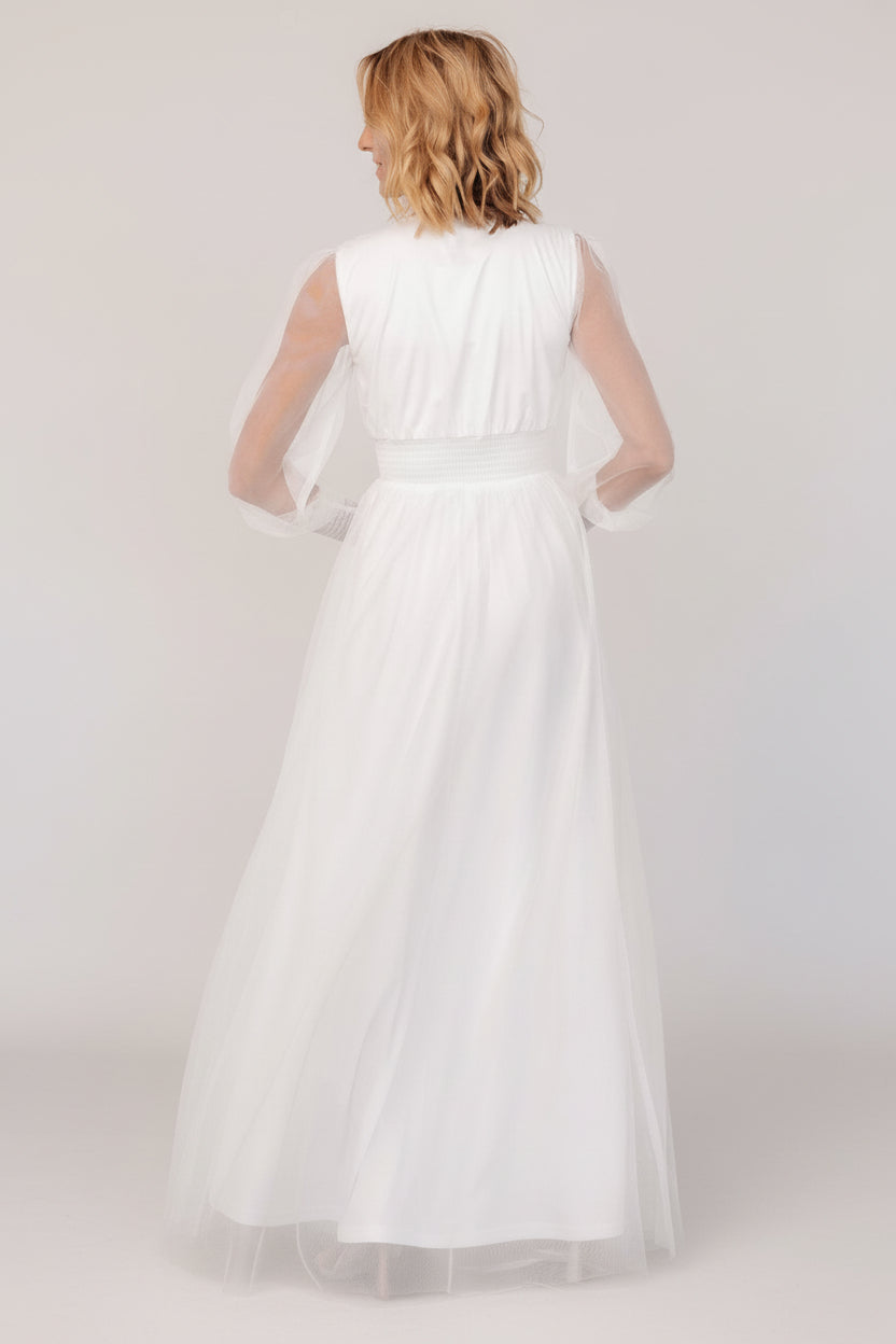 Layla Tulle Maxi Dress | Baltic Born White