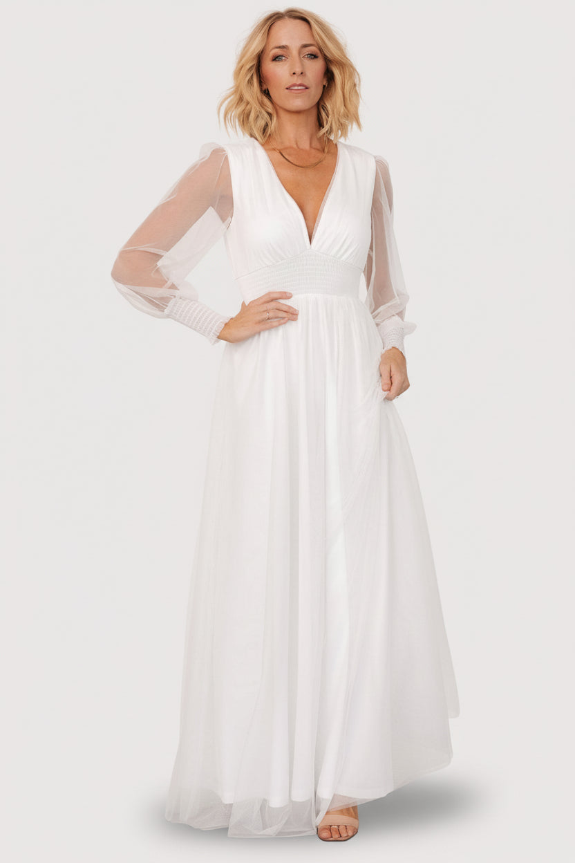 Layla Tulle Maxi Dress | Baltic Born White