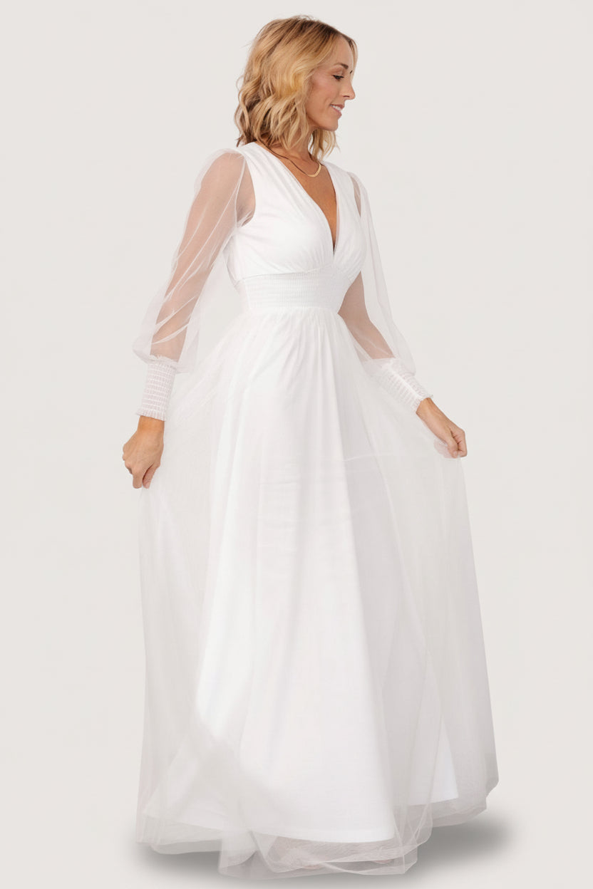 Layla Tulle Maxi Dress | Baltic Born White