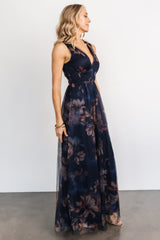 Kamila Tulle Maxi Dress | Baltic Born Dark Blue Floral