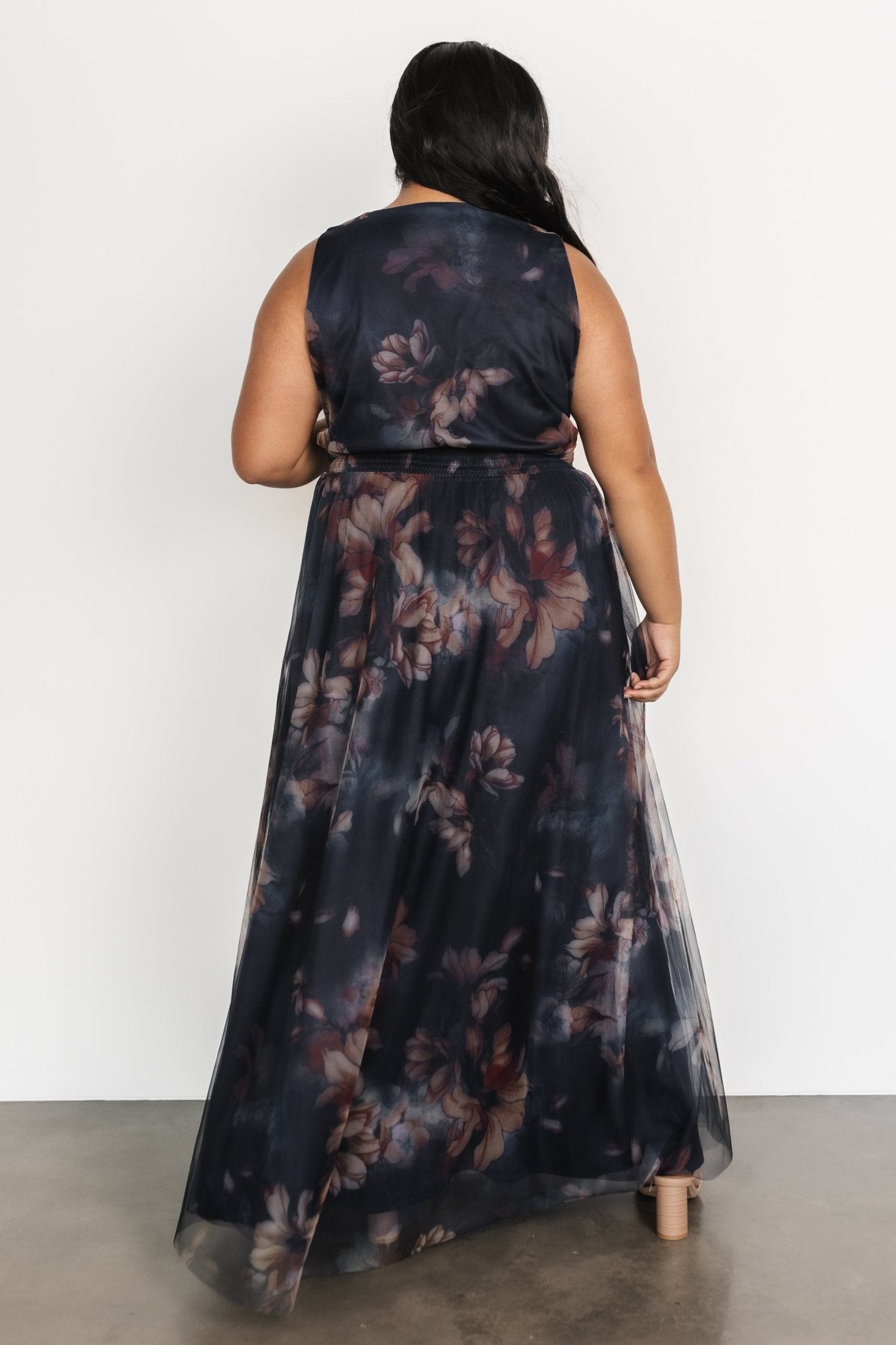 Kamila Tulle Maxi Dress | Baltic Born Dark Blue Floral