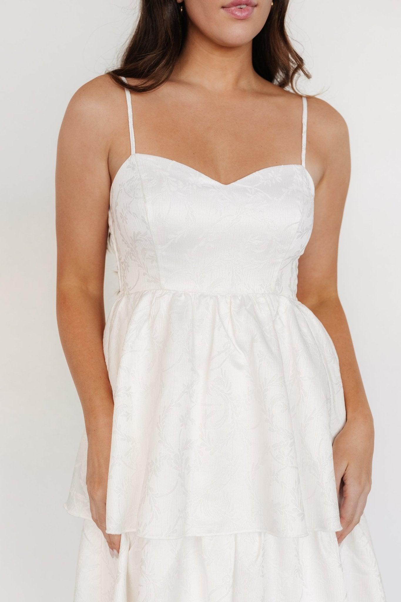 Violetta Embossed Tiered Dress | Baltic Born Off White