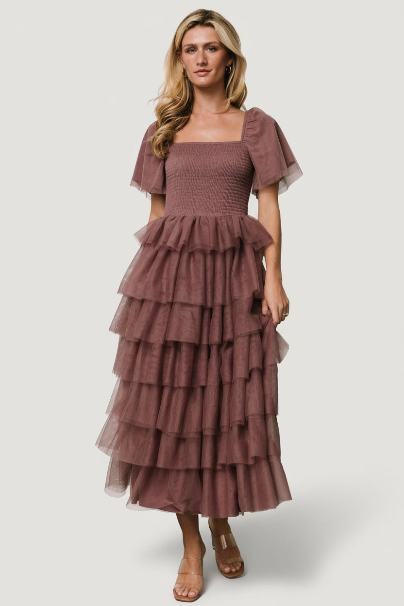 Cherise Tulle Tiered Dress | Baltic Born Dusty Lavender