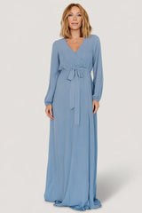 Breanne Faux Wrap Maxi Dress | Baltic Born Slate Blue
