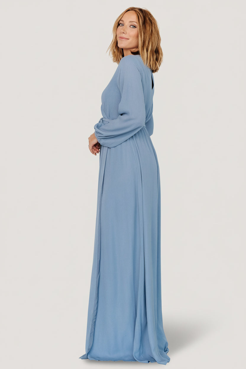 Breanne Faux Wrap Maxi Dress | Baltic Born Slate Blue