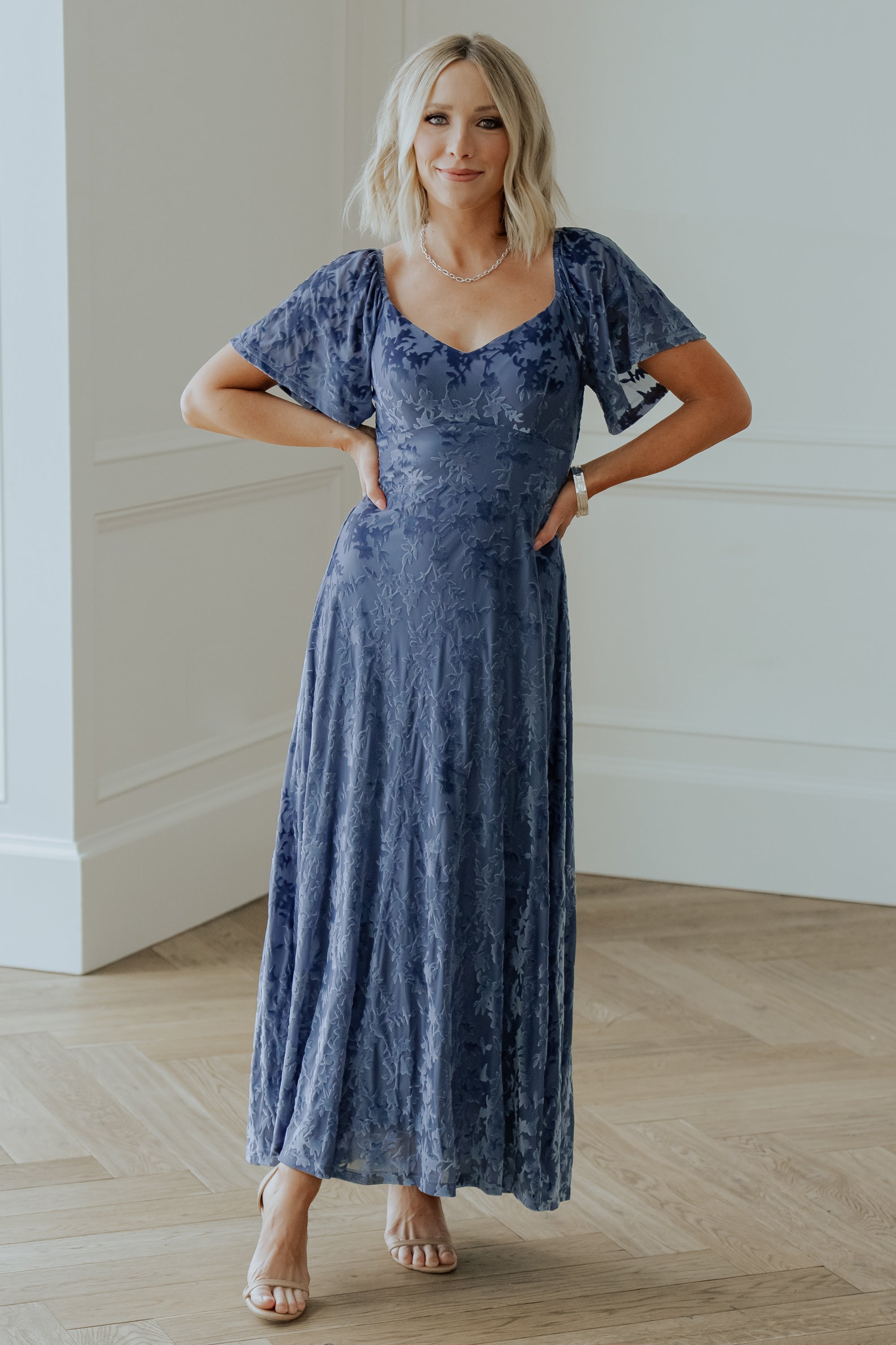 Everley Velvet Maxi Dress | Baltic Born Whisper Blue