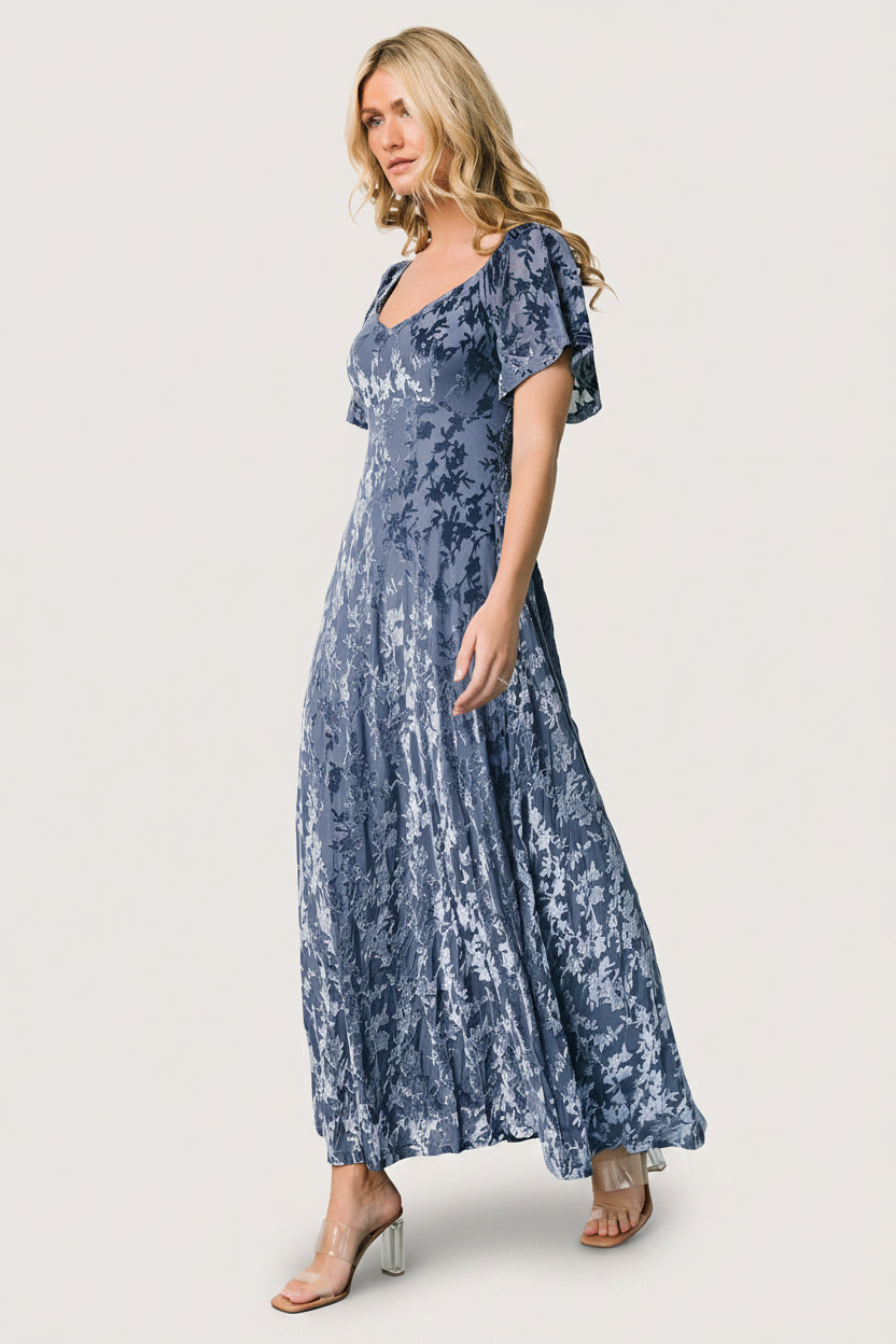 Everley Velvet Maxi Dress | Baltic Born Whisper Blue