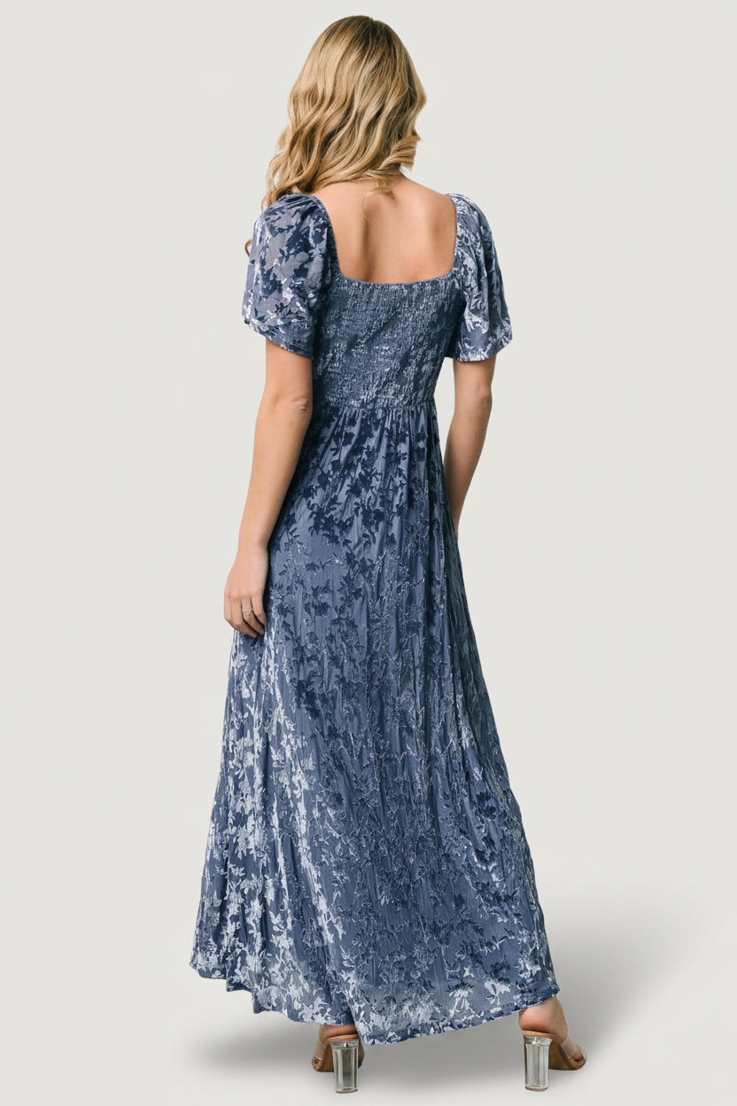 Everley Velvet Maxi Dress | Baltic Born Whisper Blue