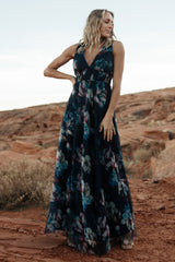 Kamila Tulle Maxi Dress | Baltic Born Navy Abstract Floral