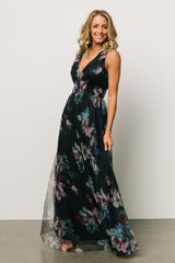 Kamila Tulle Maxi Dress | Baltic Born Navy Abstract Floral